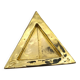 Cecile & jeanne: triangular gold-plated metal pocket tray with hieroglyph decoration.