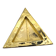 Cecile & jeanne: triangular gold-plated metal pocket tray with hieroglyph decoration.