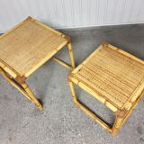Mid-Century Rattan Nesting Tables