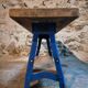 Vintage industrial workbench table with cast iron legs (Aux Forges de Vulcain)