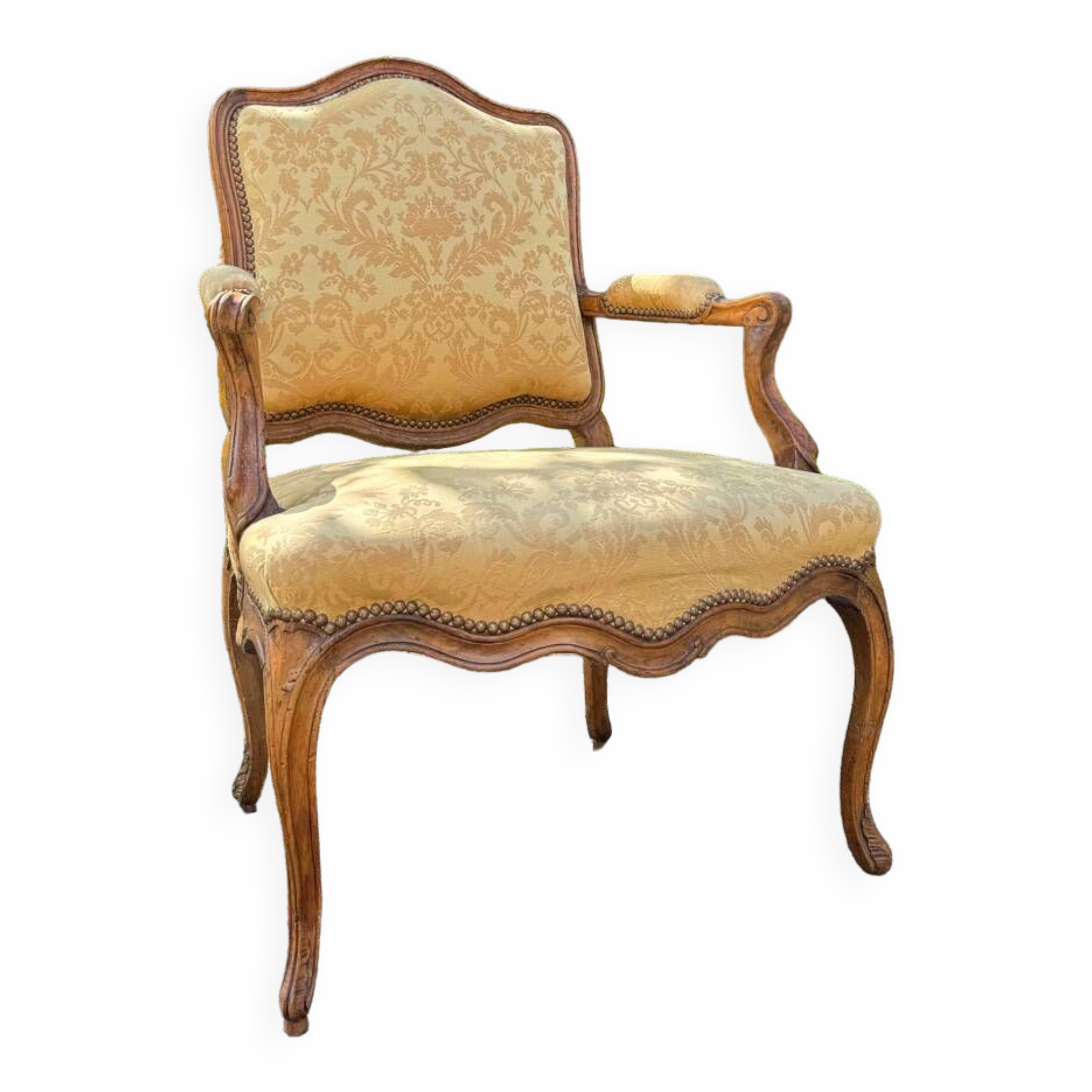 Fauteuil En Noyer D’époque Louis XV XVIII Eme Siècle
