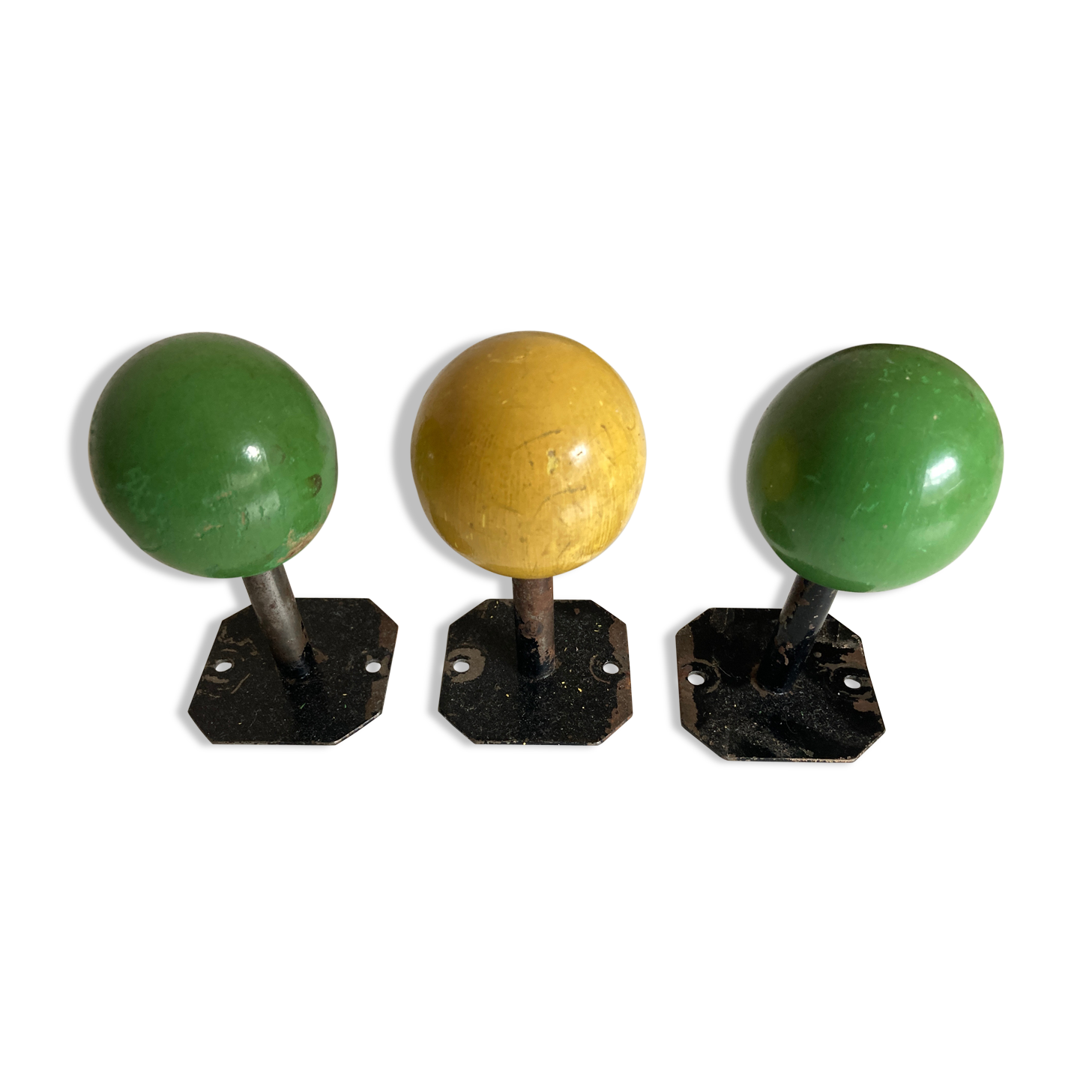 Patères boules en bois 1950 La Samaritaine