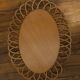 Vintage rattan mirror 60s 70s oval in rosette