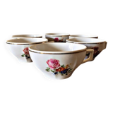 Vintage porcelain coffee/tea cups, floral pattern (rose and flowers)