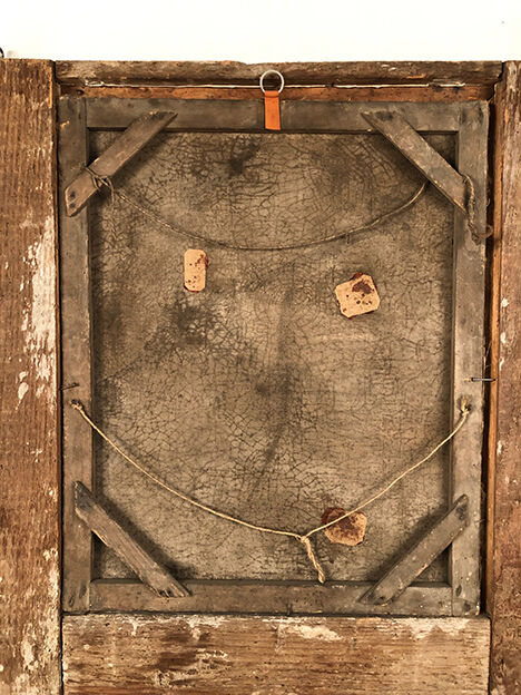 Trumeau decorated with an oil on canvas representing an animated landscape, early nineteenth century