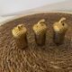 🌟 Vintage Trio of Acorn Salt and Pepper Shakers (Silver & Gold Metal)