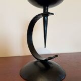 Brutalist wrought iron candle holder from the 60s