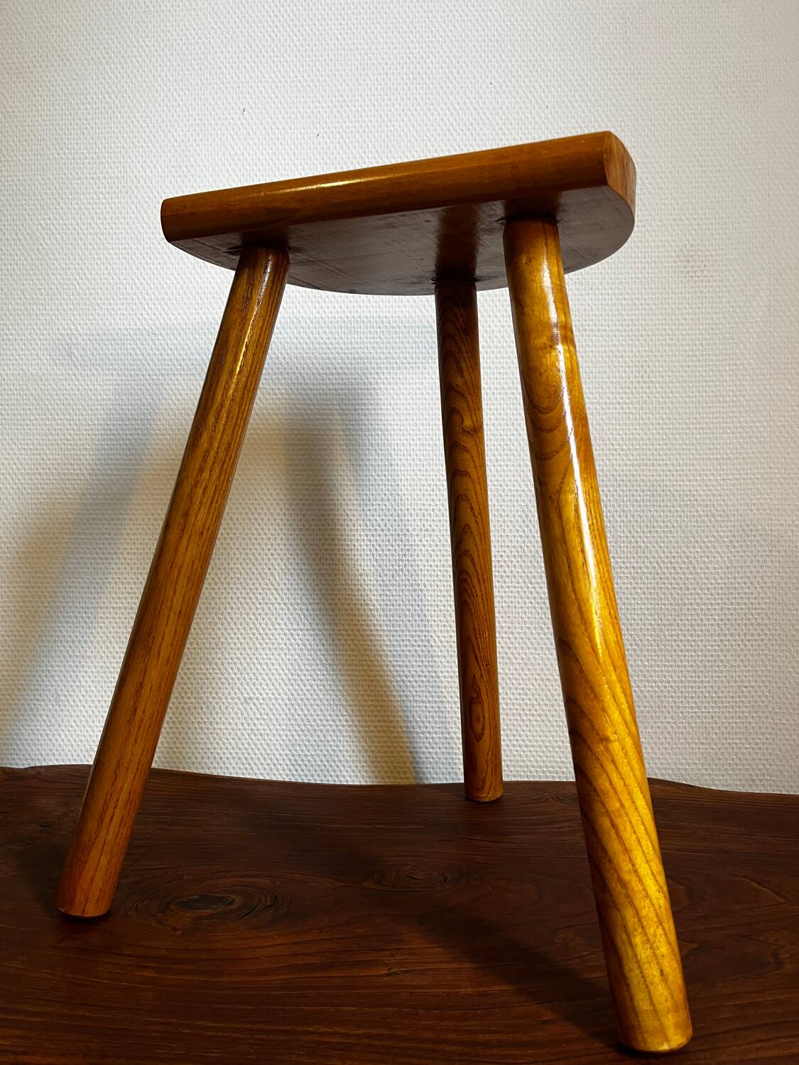 Elm tripod stool