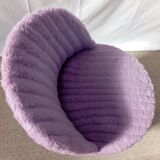 Chaise moumoute lilas années 50