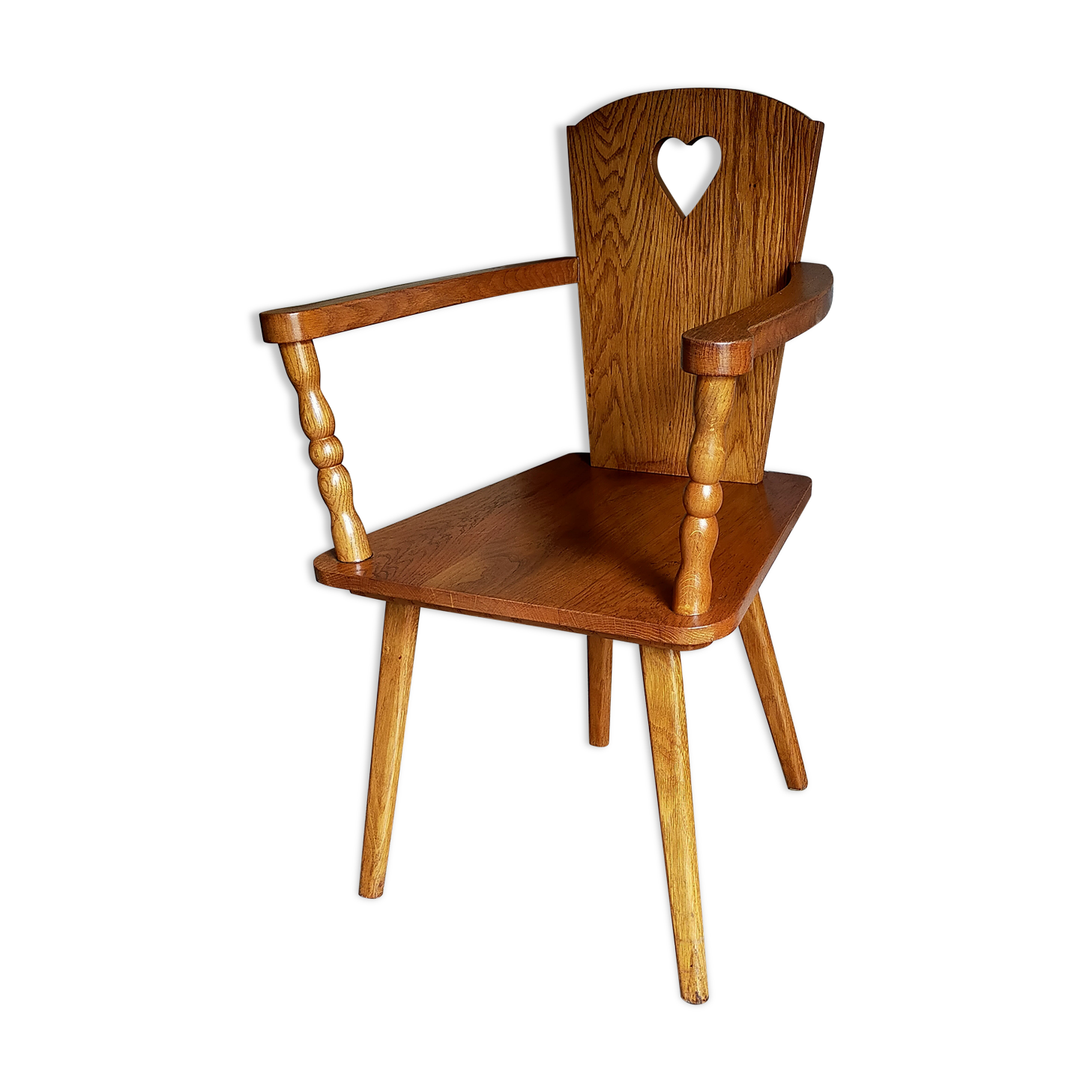 Art-popular armchair 50s in solid wood