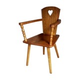 Art-popular armchair 50s in solid wood
