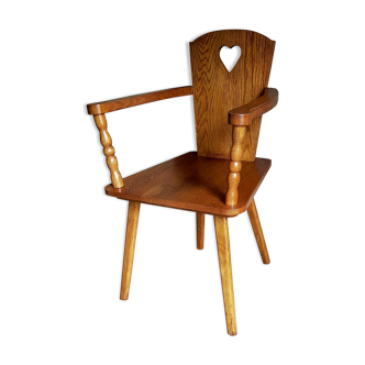 Art-popular armchair 50s in solid wood