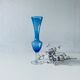 Blue and transparent glass vase