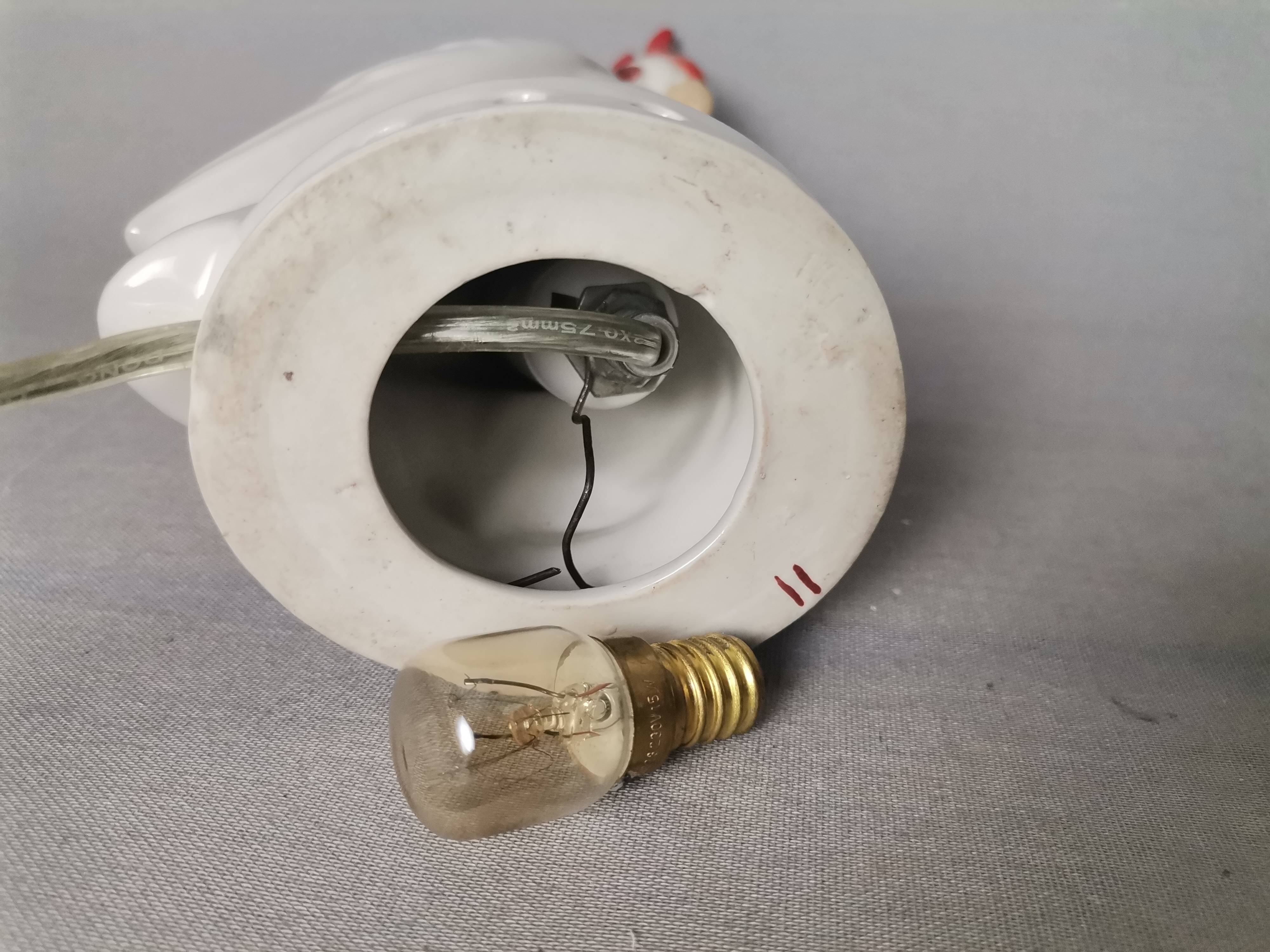 Vintage East Germal porcelain bird night light