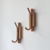 Porte-manteaux muraux vintage en bambou du milieu du siècle