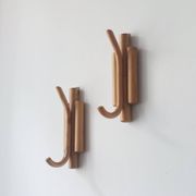 Porte-manteaux muraux vintage en bambou du milieu du siècle