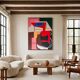 Signed colourful geometric abstract art
