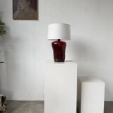 Red ceramic table lamp from the 70s