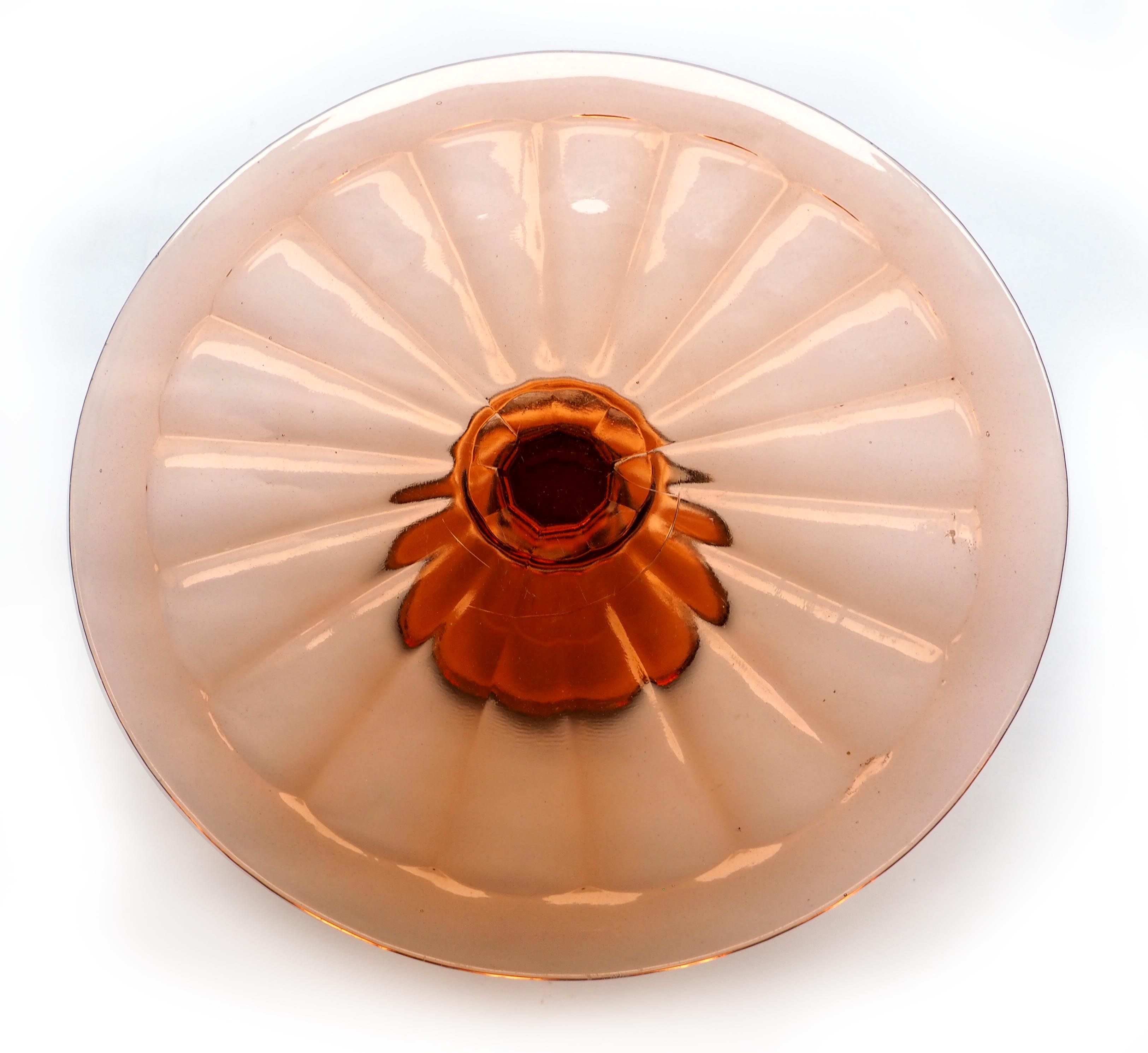Art Deco glass display cake dish