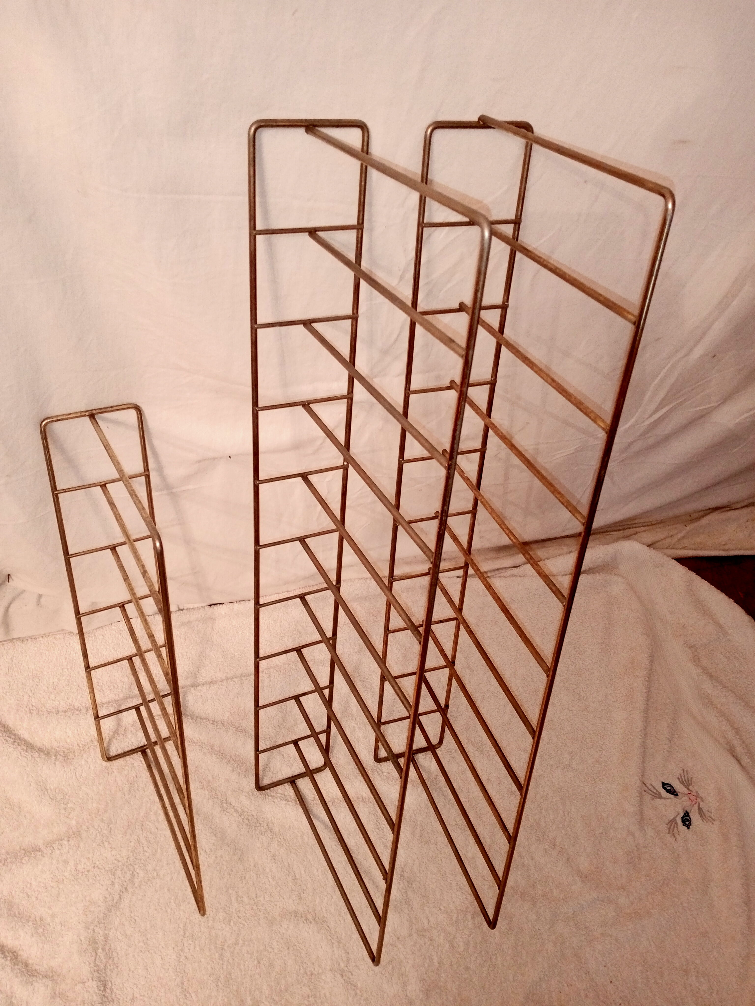 Vintage brass shelves