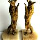 Book-greenhouses Napoleon III gilded bronze signed, Wolves on marble terrace