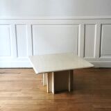 Square travertine coffee table
