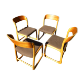 Set de 4 chaises traineau Baumann