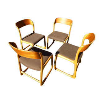 Set de 4 chaises traineau Baumann
