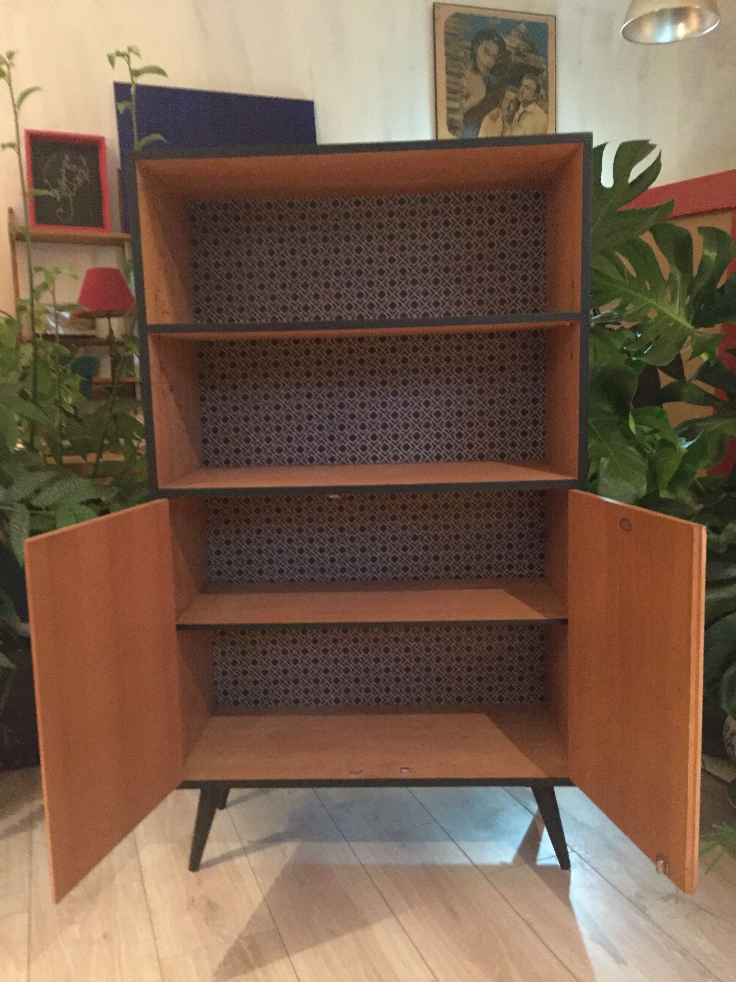 Bibliothèque scandinave Moncarey vintage