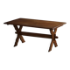 Solid oak dining table with cross base by Danish cabinetmaker, mid-20th century.