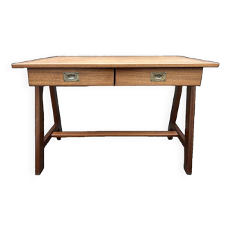 Bureau style scandinave en chêne et teck, années 60