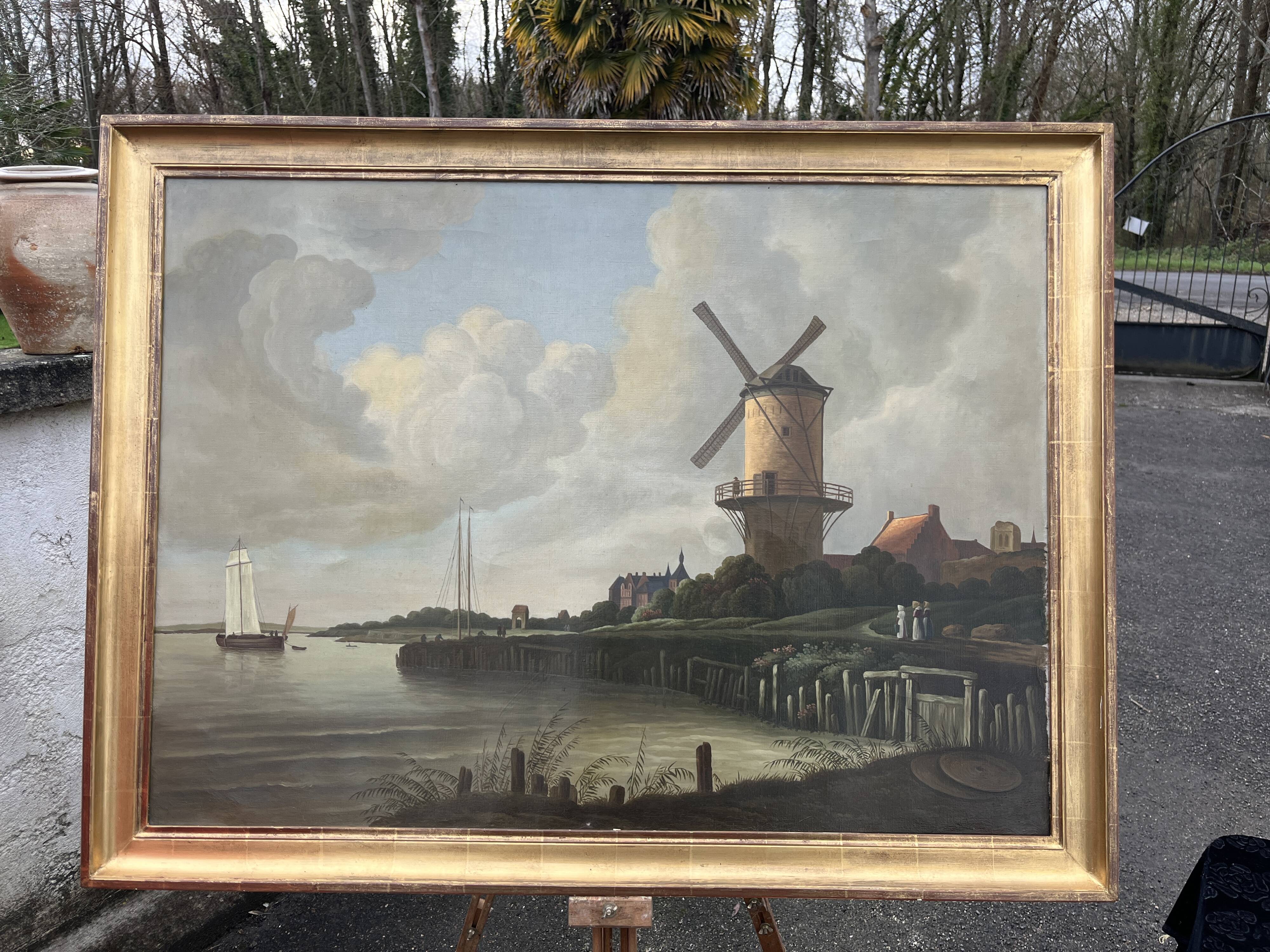 Large 19th-century painting after The Mill at Wijk bij Duurstede by Jacob van Ruisdael.