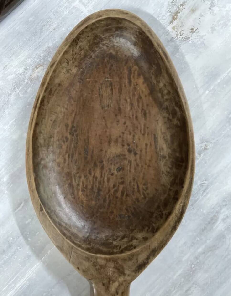Ethnic handmade wabi sabi wooden spoon dish