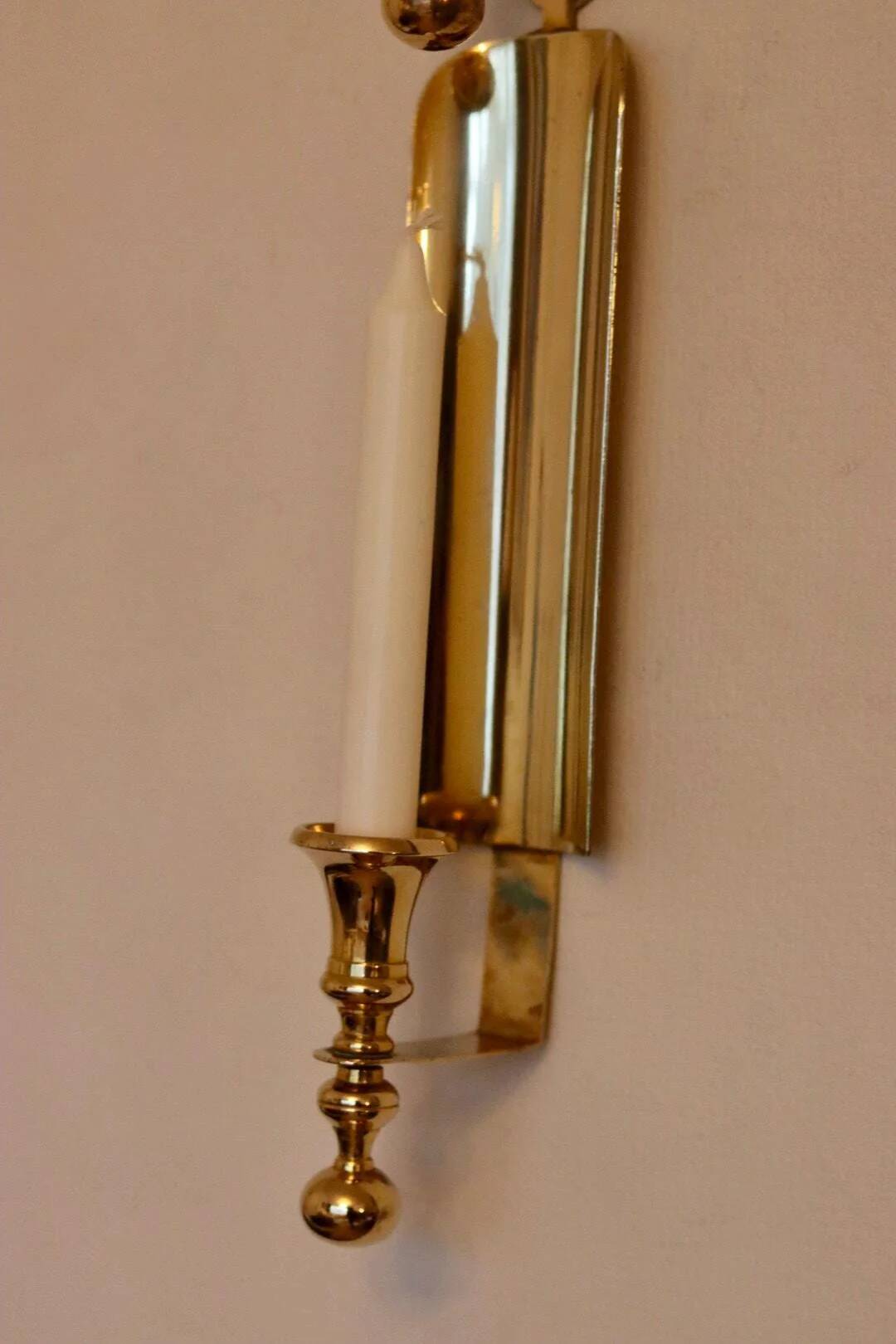 Pair of mid-century Swedish brass sconces