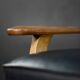 Vintage Mid-Century German Modern Oak & Black Leather Sofa, 1960s