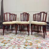 Set of Six Louis XVI Style Oak Chairs