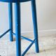 TABOURET Vintage Bois BLEU Electrique