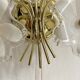 Pair of Italian floral wall lights in opaline glass, Murano style.