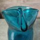 Pichet verre craquelé bleu