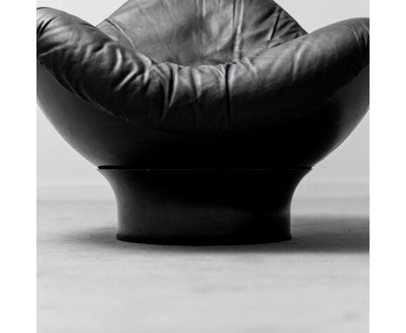 Leather armchair rodica mario brunu comfort 1968 vintage