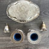 Vintage Salt and Pepper Shaker Set on Tray