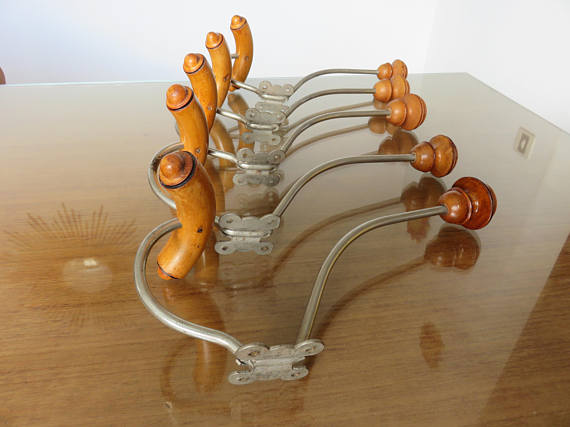 5 old large hooks art deco from the 30/40 years