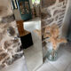Antique large bevelled standing mirror