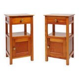 Pair of Art Deco Nightstands in wood, France 1940s