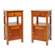 Pair of Art Deco Nightstands in wood, France 1940s