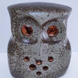 vintage pyrite stone owl candlestick
