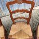 6 chaises paillées de style Louis XV en cerisier massif