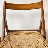 Pair folding chairs caning