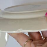 8 Large Vintage Sarreguemines Flanders and Surrey Dinner Plates, White Decor