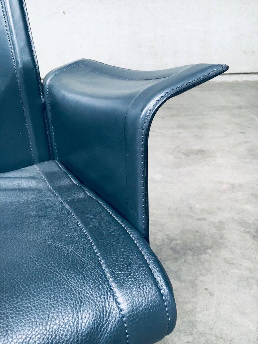 Postmodern Korium KM1 Leather Armchair by Tito Agnoli for Matteo Grassi, Italy, 1980s